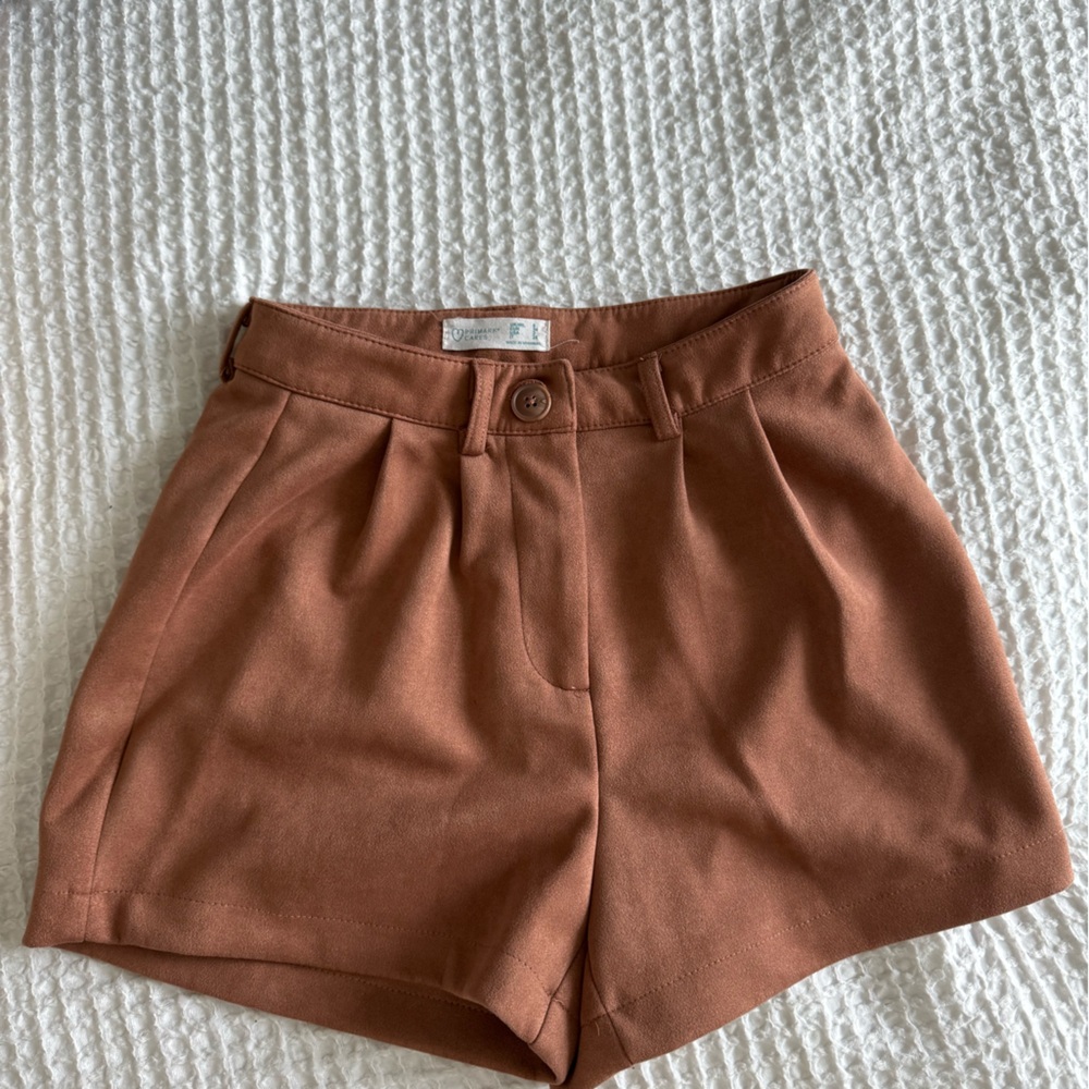 Primark Auburn Buttoned Suede Shorts
